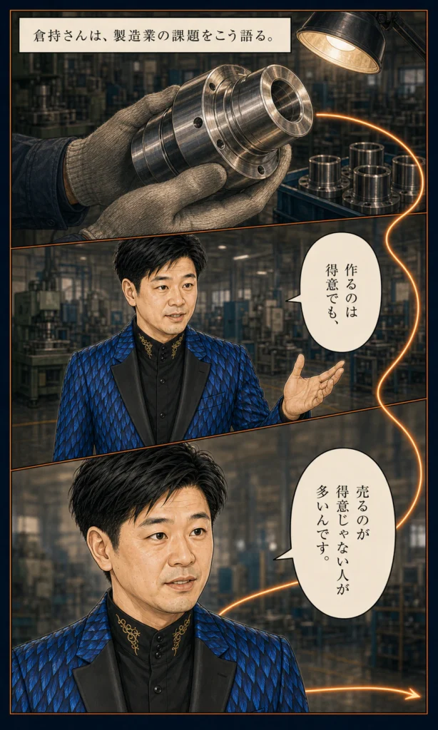 倉持賢一とものづくり支部のストーリー漫画 4 作るのは得意でも売るのが得意ではない