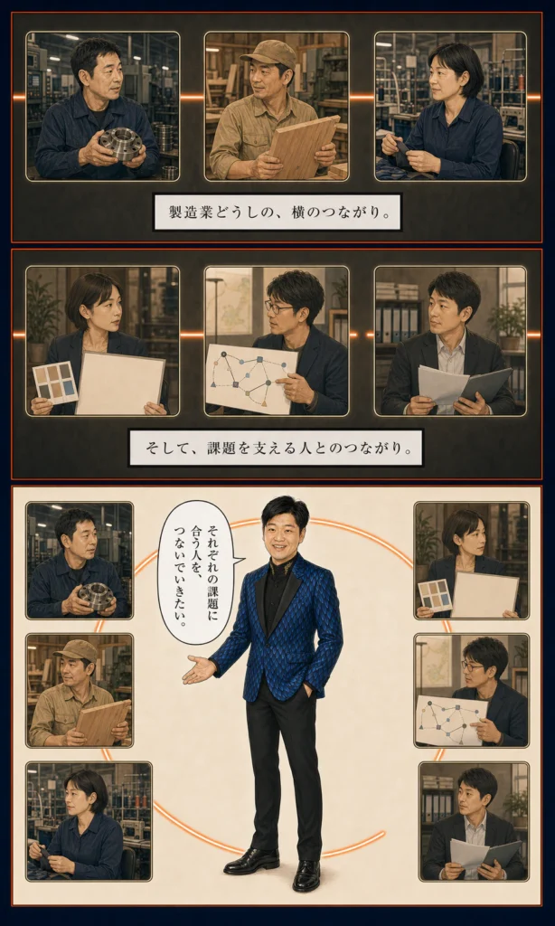 倉持賢一とものづくり支部のストーリー漫画 14 製造業同士と課題を支える人のつながり